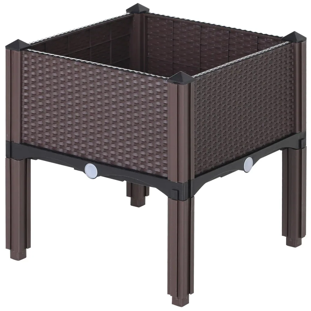 2-part raised bed in rattan look