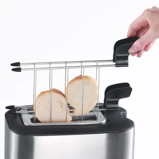 Toaster with sandwich grill / removable grill - 540 Watt - Silver