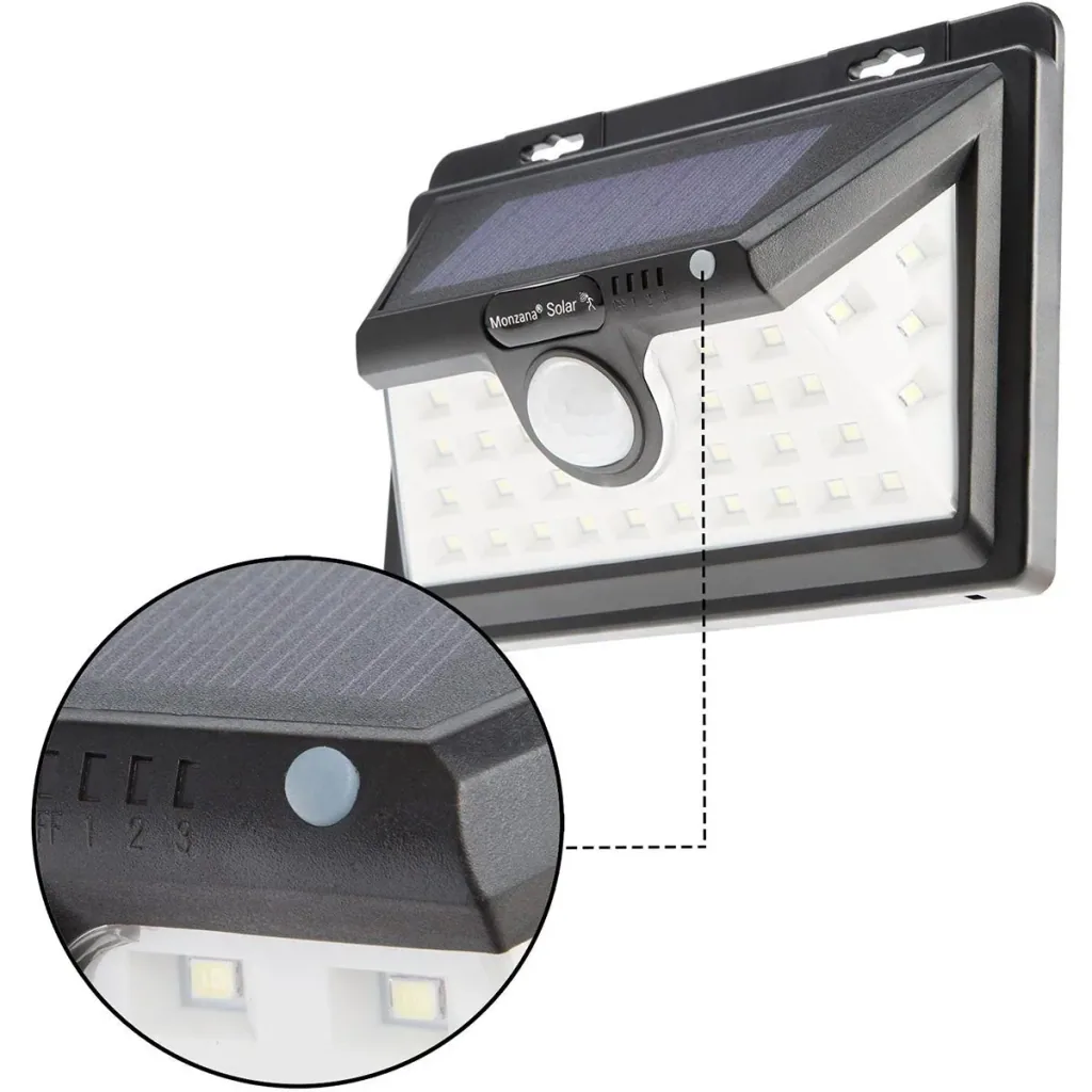 Solar wall light with motion detector 34 LEDs