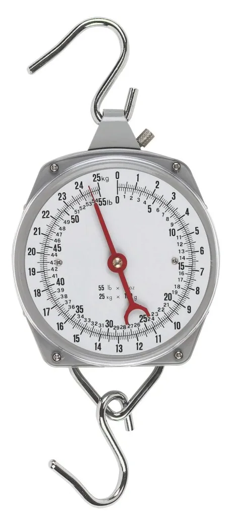 Pointer scale up to 25 kg, line division 1 kg, 200 g + 100 g