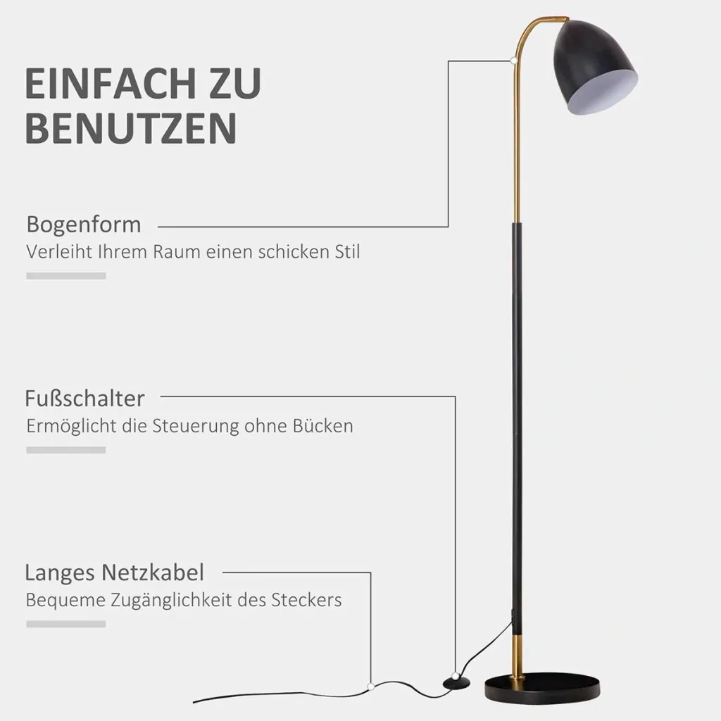 Arc lamp floor lamp living room shade adjustable floor lamp 40W modern arc lamp with E27 socket shade for bedroom