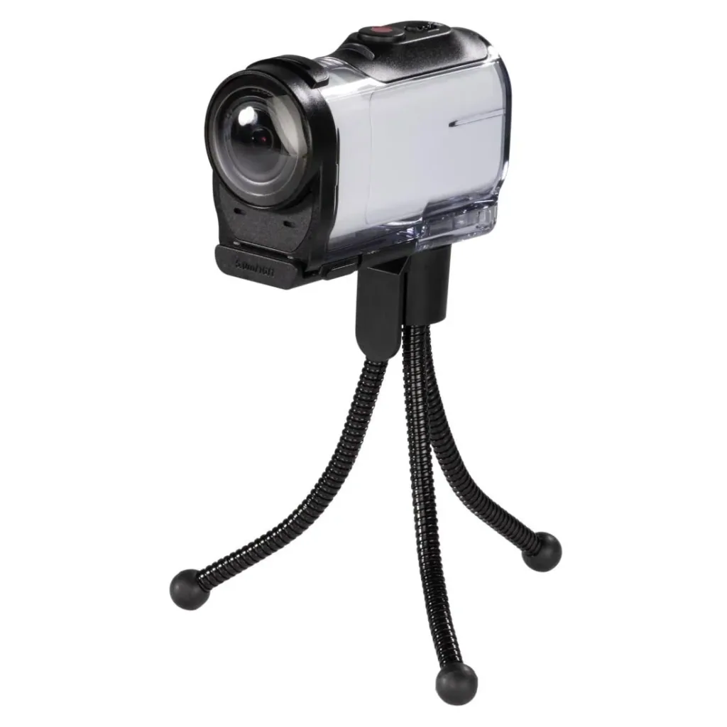 Handy mini tripod with flexible legs and mounting clip
