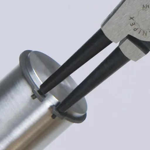 Retaining ring pliers for external rings on shafts, plastic-coated, black atramentized, polished, 180 mm
