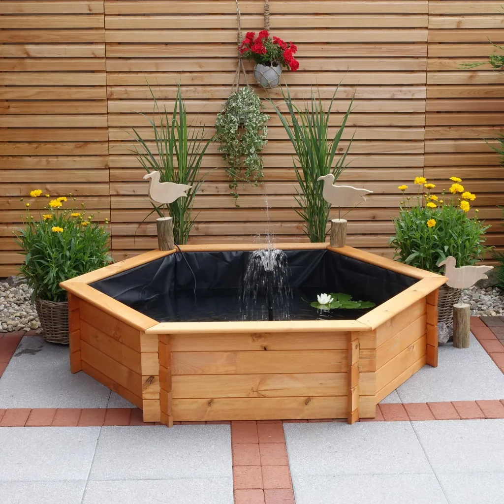 Hexagonal raised pond 125 cm solar