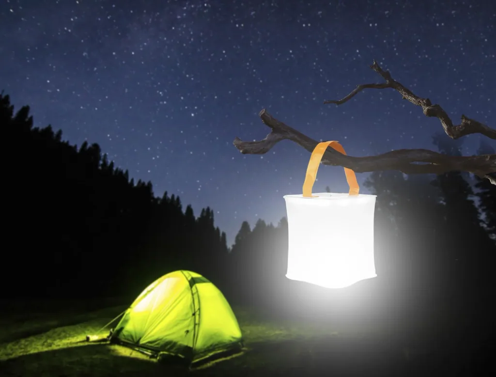 Solar Camping lantern, inflatable, 10 LEDs, 60 Lumen