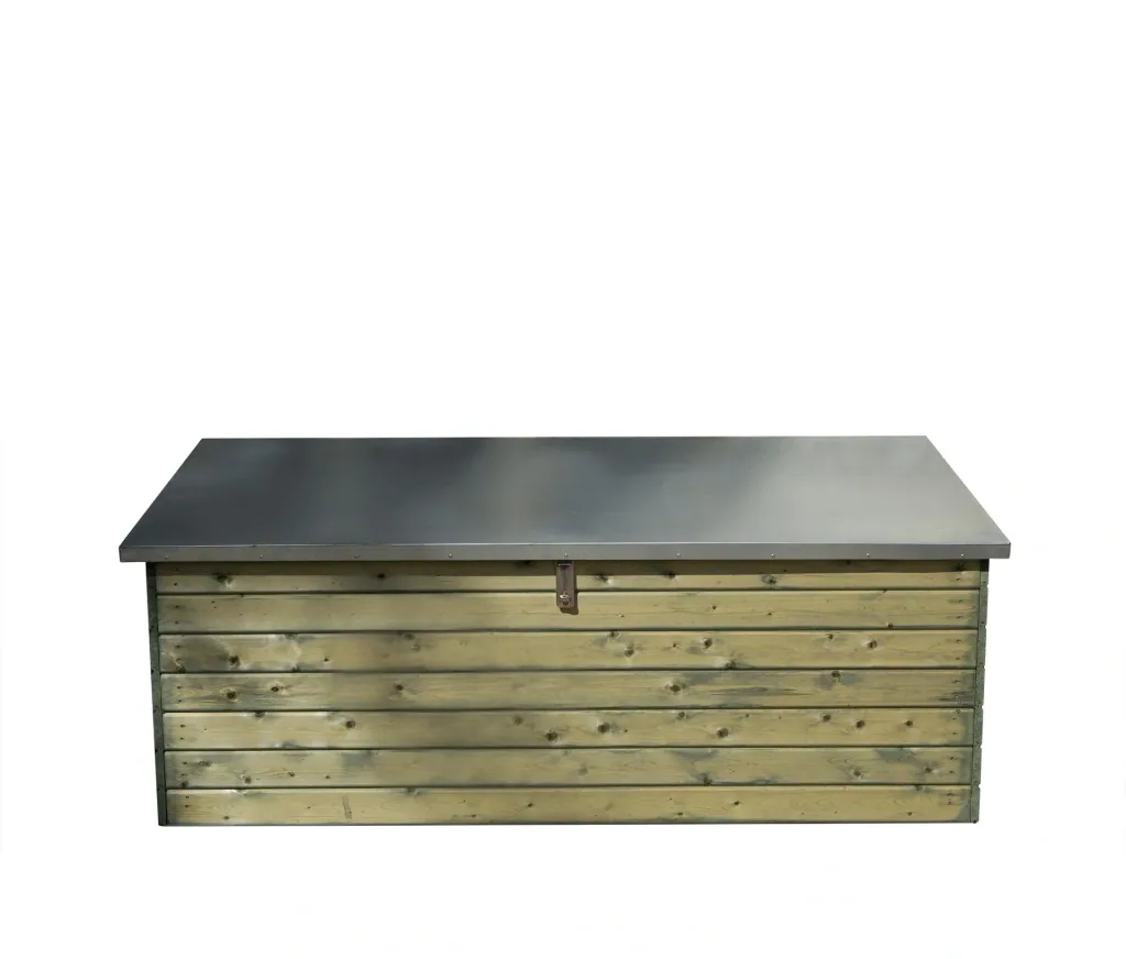 Garden/patio chest, L x W x H 180 x 70 x 70 cm, pressure-treated, wall thickness 19 mm