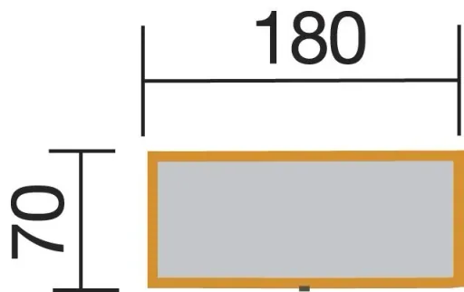 Garden/patio chest, L x W x H 180 x 70 x 70 cm, pressure-treated, wall thickness 19 mm