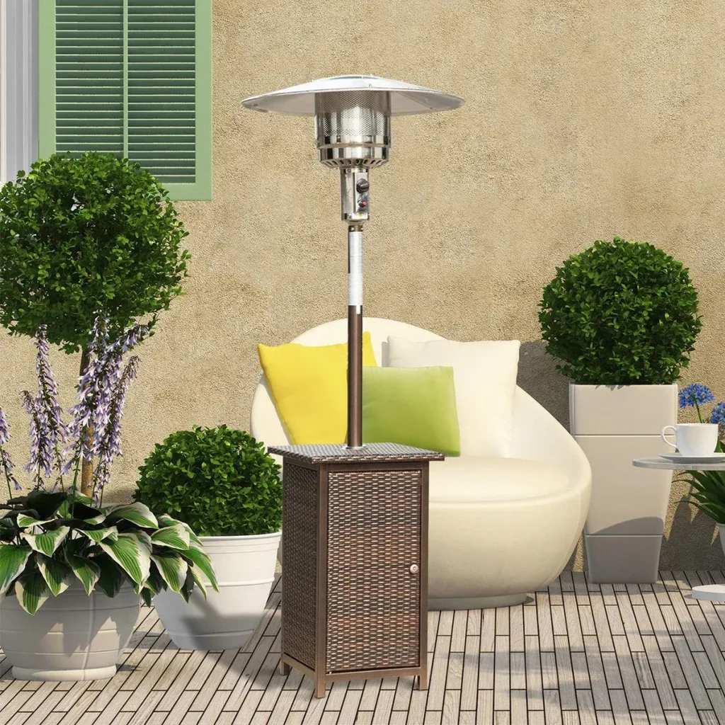 Gas patio heater silver/brown
