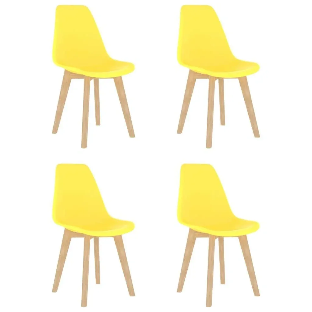 Dining table chairs 4 in plastic yellow