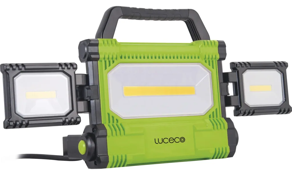 Swiveling LED work light with 3 light surfaces, 50 watts
