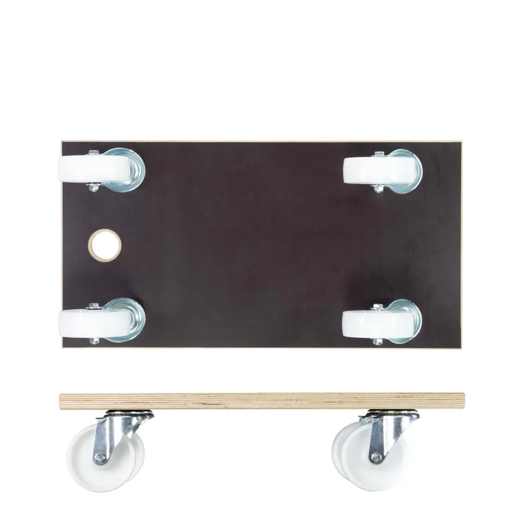 Transport aid MM 1143, 57.5 x 30 x 15 cm, hard castors Ø 100 mm, roller bearings, Maxigrip FSC® plate, load capacity 500 kg
