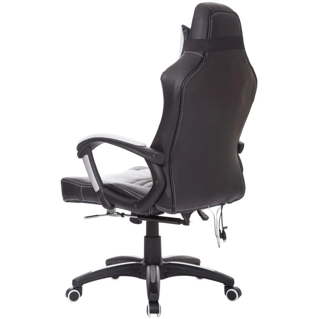 Office chair gaming chair with massage and heat function black and white