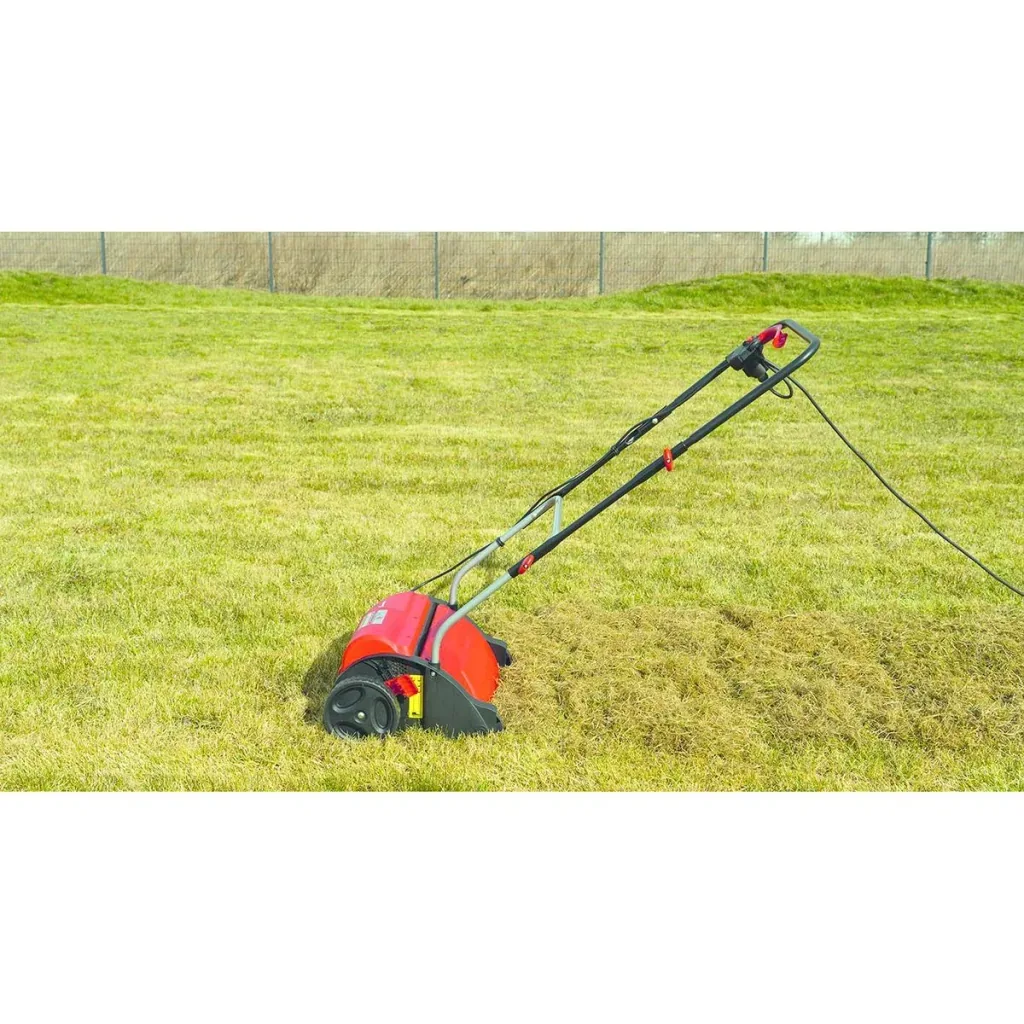 Electric scarifier including additional scarifying roller - 1200W - 31 cm working width - 19-way depth adjustment
