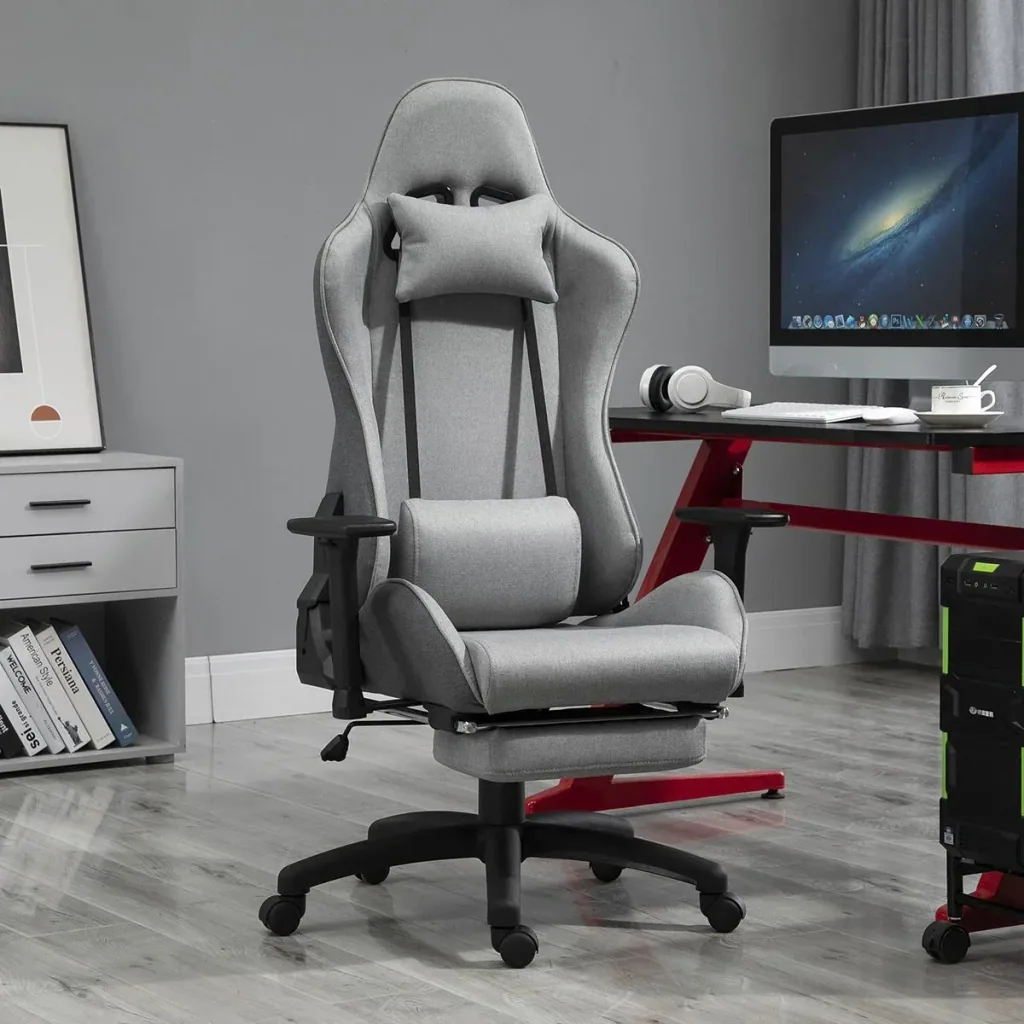 Office chair, computer chair, swivel chair with removable head and lumbar cushion, rocker function, ergonomic desk chair