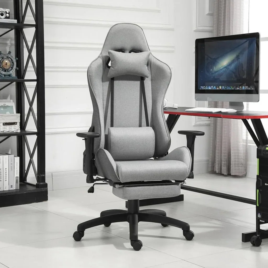Office chair, computer chair, swivel chair with removable head and lumbar cushion, rocker function, ergonomic desk chair