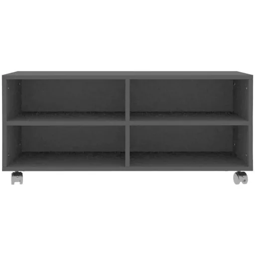 TV cabinet with wheels 90x35x35 cm chipboard black