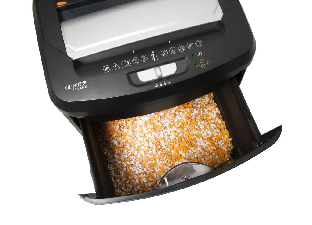 Paper shredder, automatic feeder for 100 sheets, cross cut