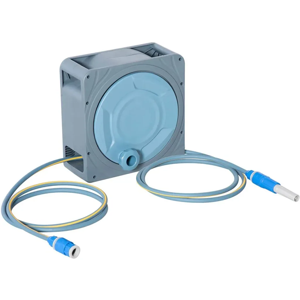 Hose reel - 10 meters - gray/blue - 31.5 x 13 x 31 cm