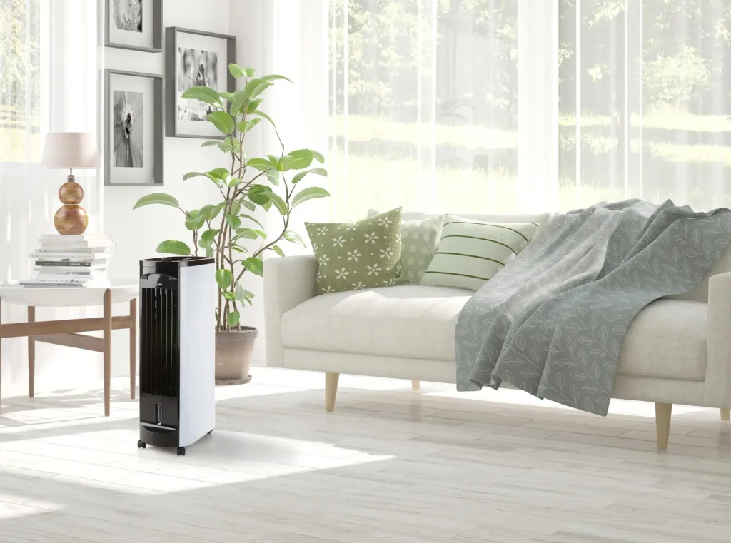 Multifunctional air cooler, fan and humidifier with timer