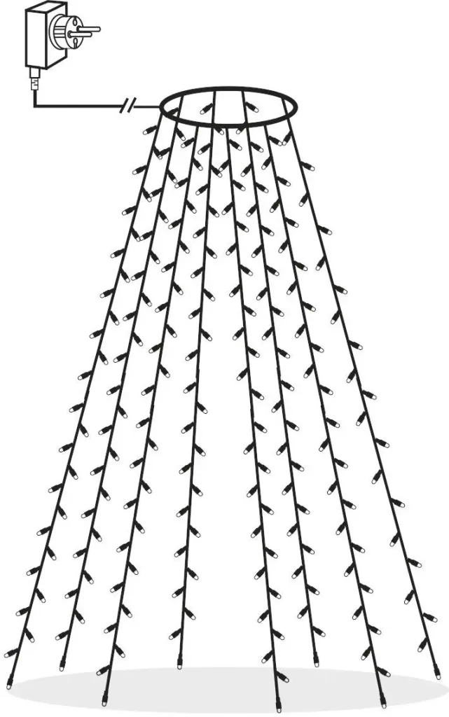 String lights with 160 LEDs for indoor and outdoor use