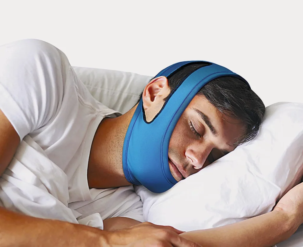 Anti-snoring band, blue/black