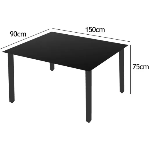 Aluminium-Gartenset Bern 6+1 Mattglas silber- Set