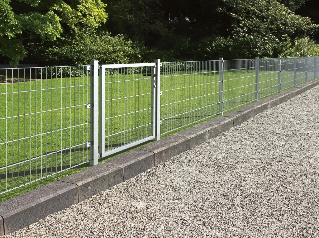 Double rod mesh fence complete set, hot-dip galvanized, height 120 cm, length 28 m