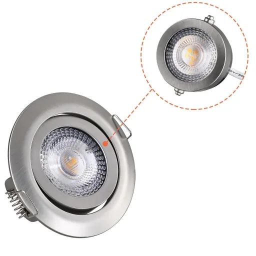 LED downlight Krog 6-piece set nickel
