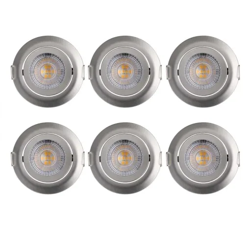 LED downlight Krog 6-piece set nickel