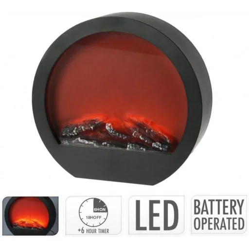 Fireplace with LED - incl. timer - 34.5 x 33