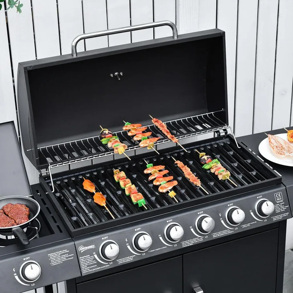 Grill cart with storage cabinet black