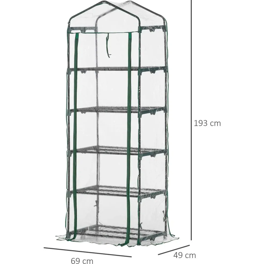 Poly greenhouse mini - 5 levels - 69 x 49 x 193 cm