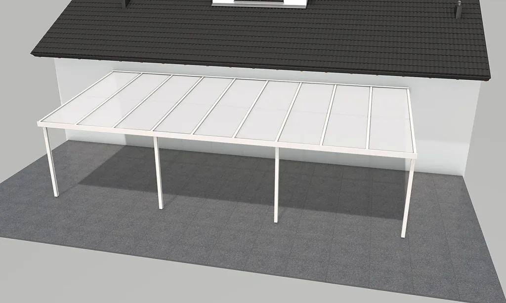 Patio roof Premium, white, 9135 x 4060 mm - Klima blue