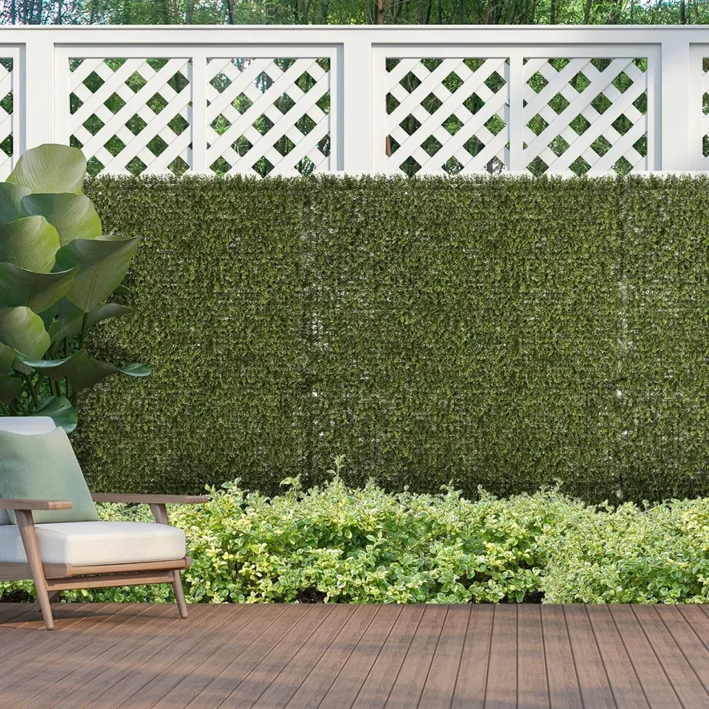12 pieces artificial plant wall hedge 50x50 cm UV protection privacy screen float grass design hedge plant for garden ou