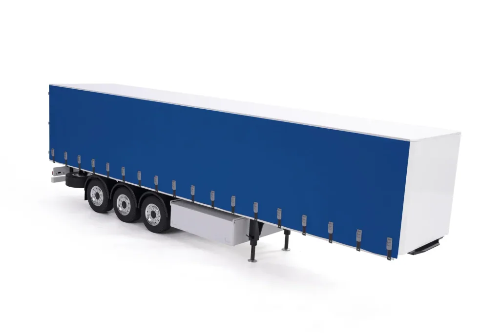 1:14 tarpaulin trailer RTR white/blue