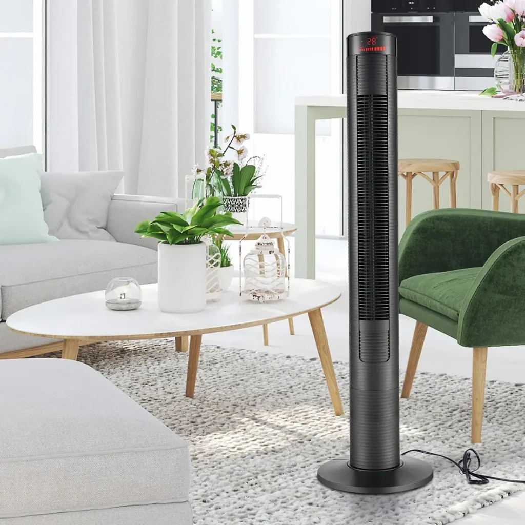 Tower fan with remote control