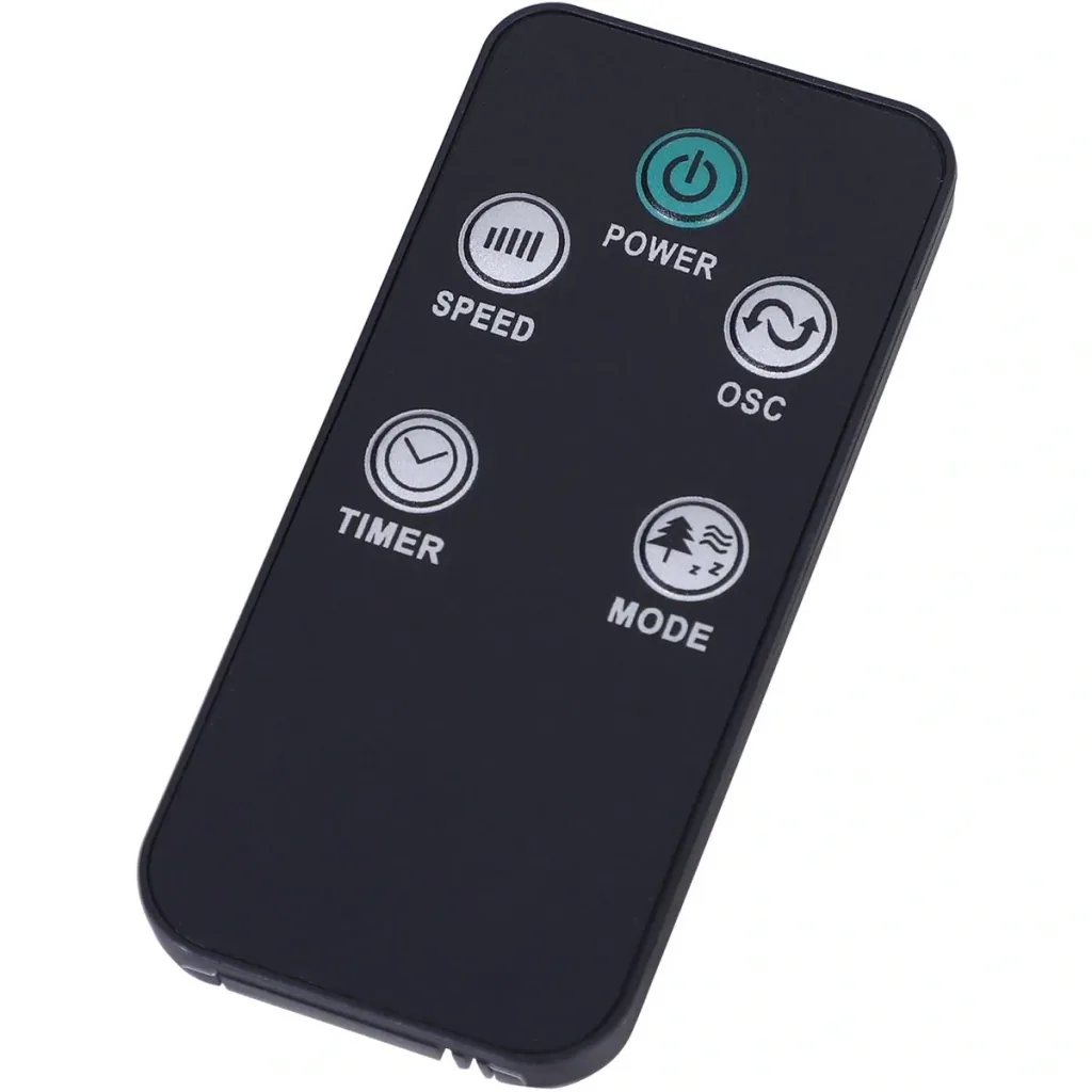 Tower fan with remote control