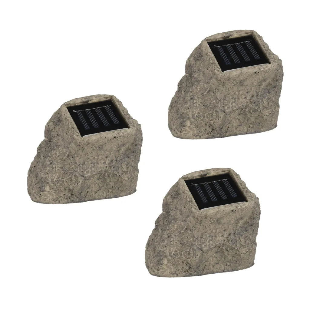 Solar Stein mit 4 LED, 3er Set