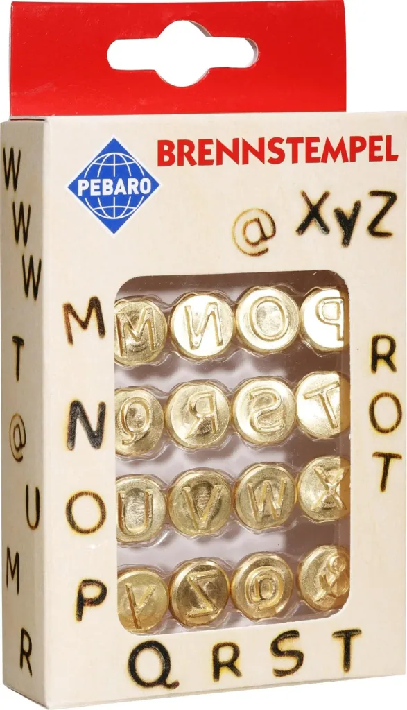Wood burning stamp set, letters M to Z
