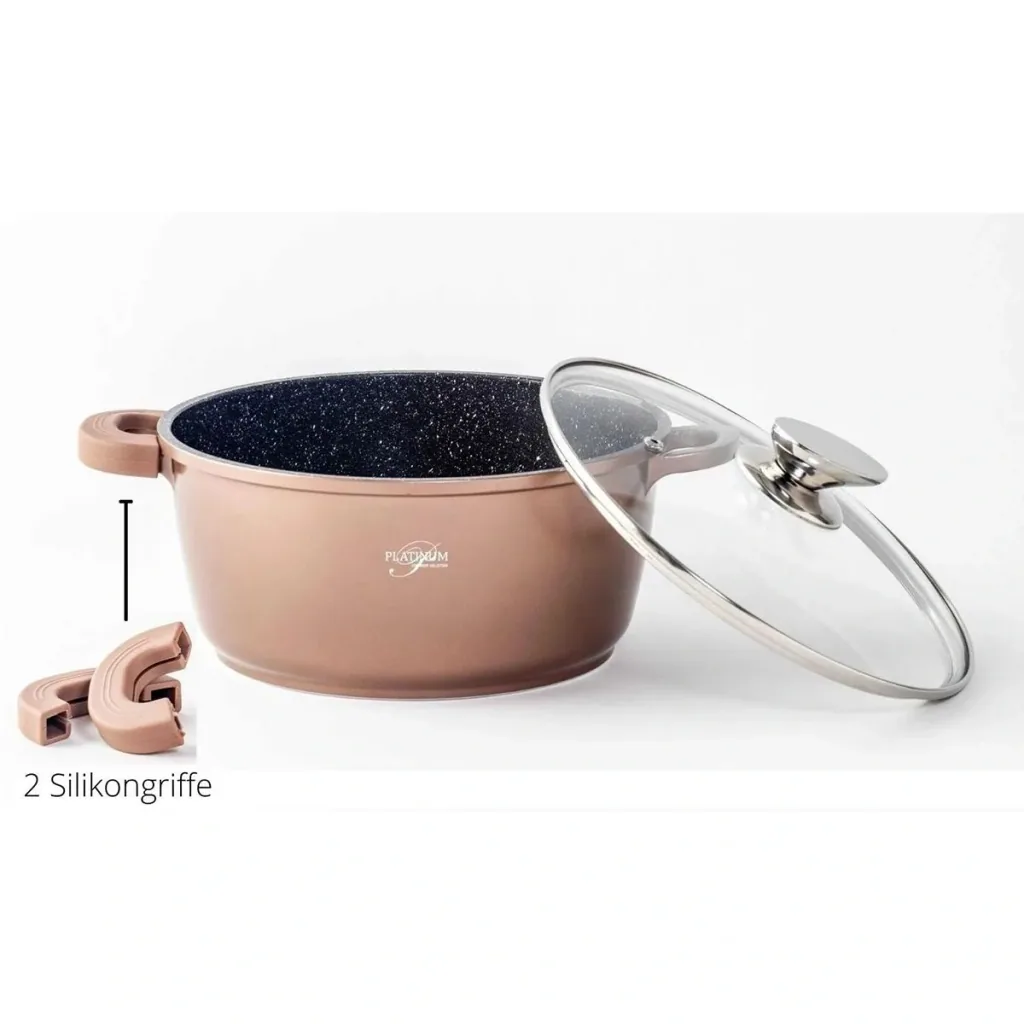 Cooking pot/saucepan - with lid - 24 cm - copper