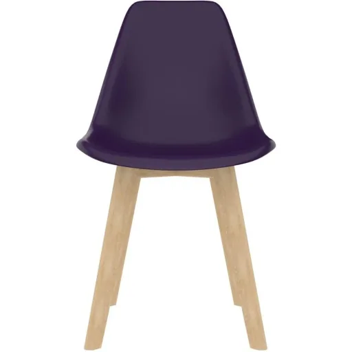 2-piece dining room chairs, plastic, purple