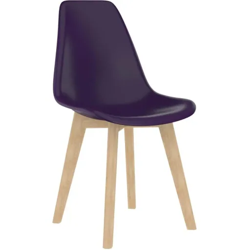 2-piece dining room chairs, plastic, purple