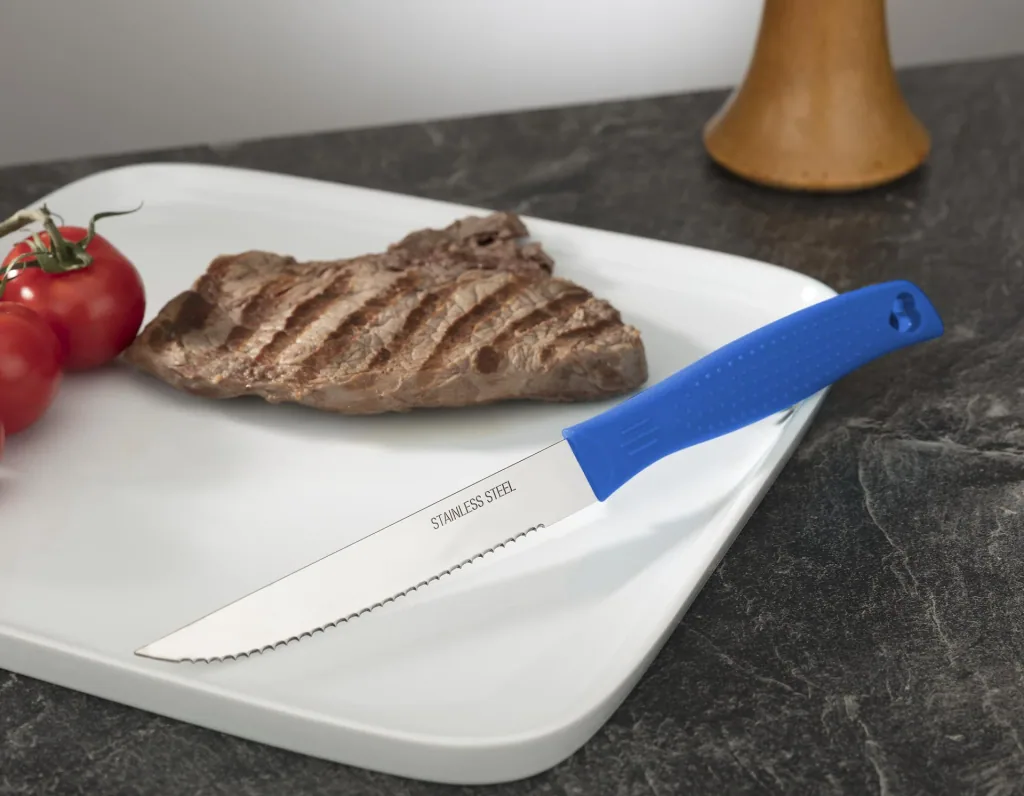 Steak knife set, 6-piece, blue