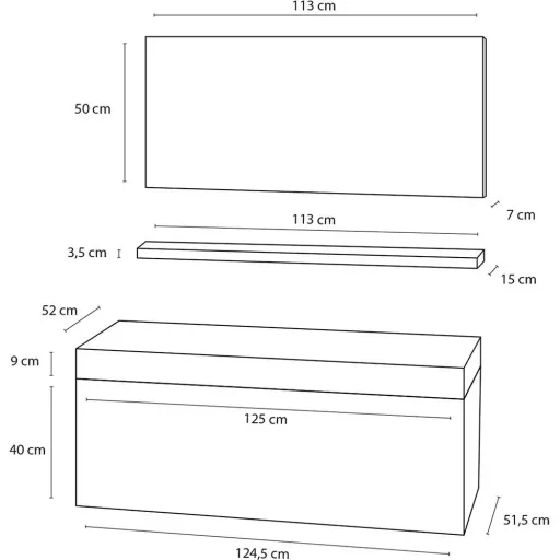 Bathroom furniture Force 125 cm - White