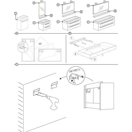 Bathroom furniture Force 125 cm - White