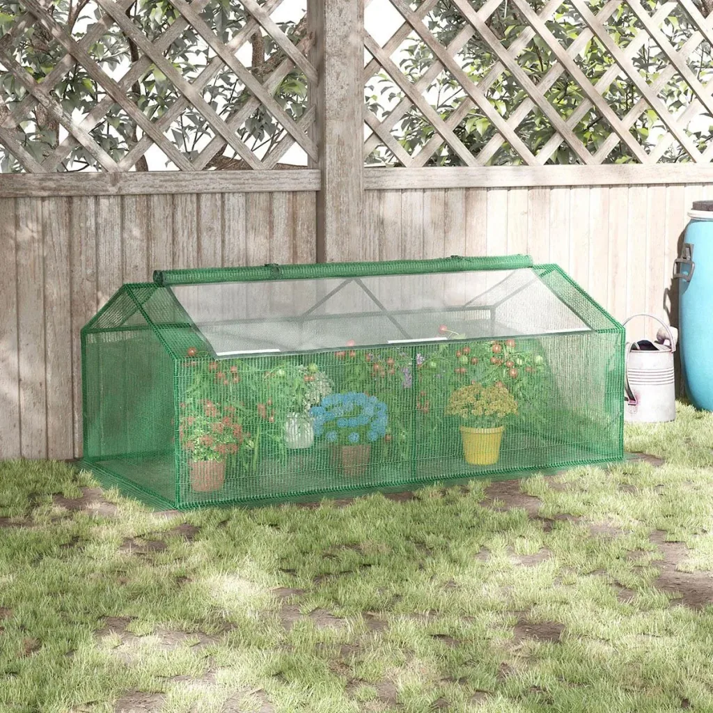 Plastic greenhouse tomato house cold frame 180 x 90 x 70 cm green