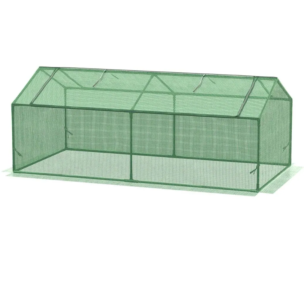 Plastic greenhouse tomato house cold frame 180 x 90 x 70 cm green