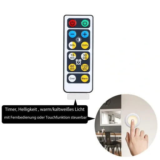 LED-Lamp 6er-Set Skab White mit Fernbedienung