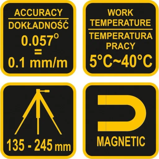 Laser spirit level with tripod - 170mm - With LED lighting