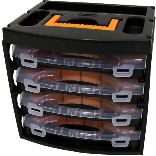 2x storage box with 4 assortment boxes - 31.3x27x29.7 cm